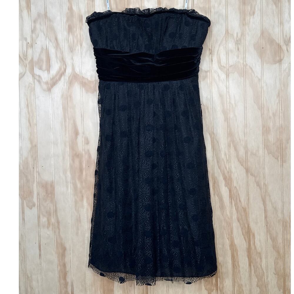 Kay Unger New York Black Sleeveless Lace Velour Formal Dress Size 4 Fairytale